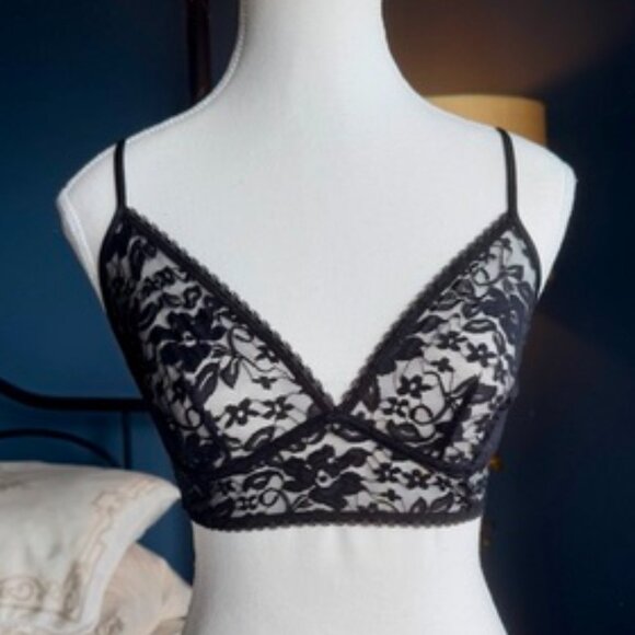 Womens Black Lace Bralette - Picture 1 of 8